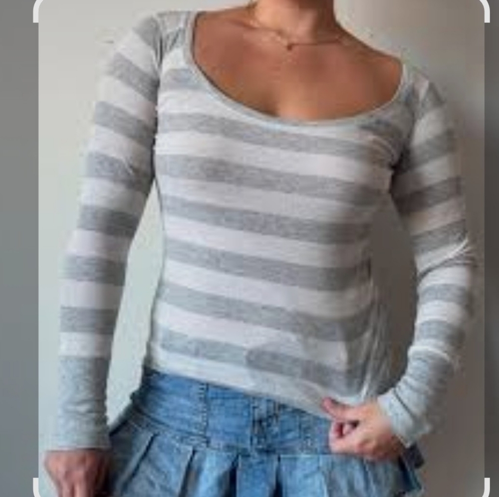 Express Gray  Express Striped Top
